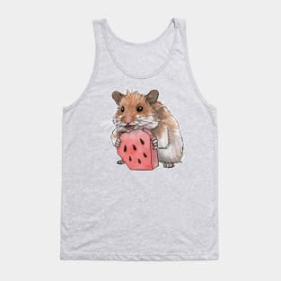 Golden hamster eating a slice of watermelon Tank Top